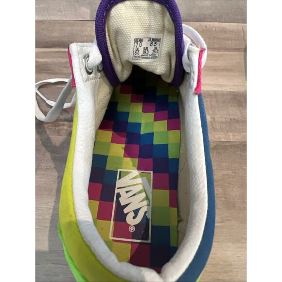 Vans Old Skool Neon Color Block Skate Shoes Men’s 7 Women’s 8.5 Retro Unisex - Picture 8 of 8
